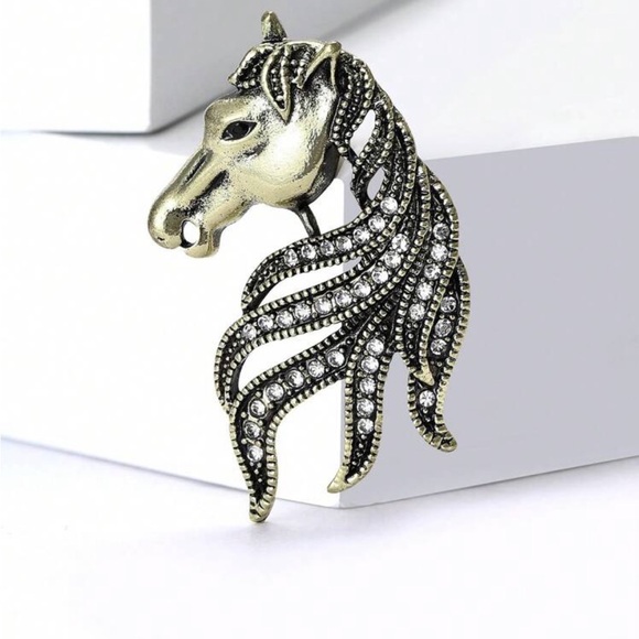 Jewelry - Elegant Horse Head Brooch with Rhinestones nwt